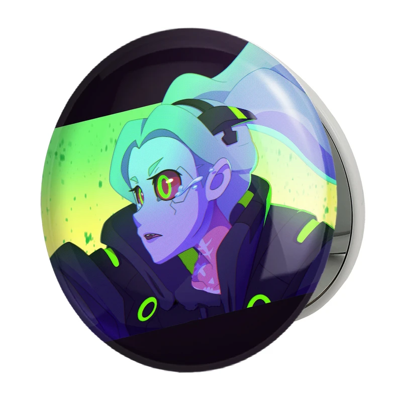 آینه جیبی خندالو طرح ربکا انیمه سایبرپانک مدل تاشو کد 23994 