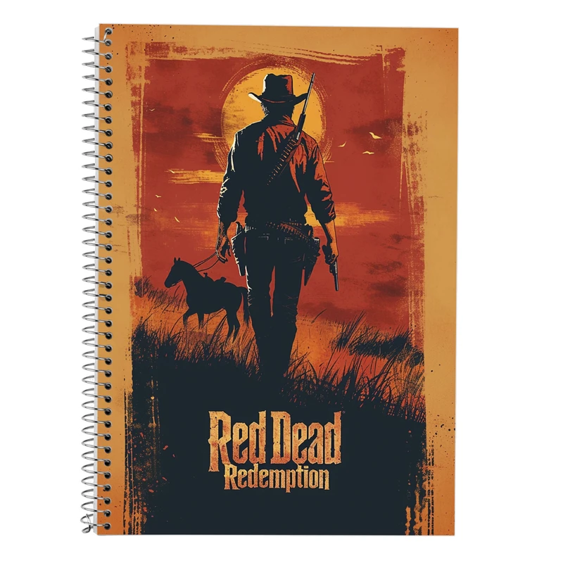 دفتر زبان 50 برگ مدوپد مدل سه خط طرح رد دد red dead کد DF13494