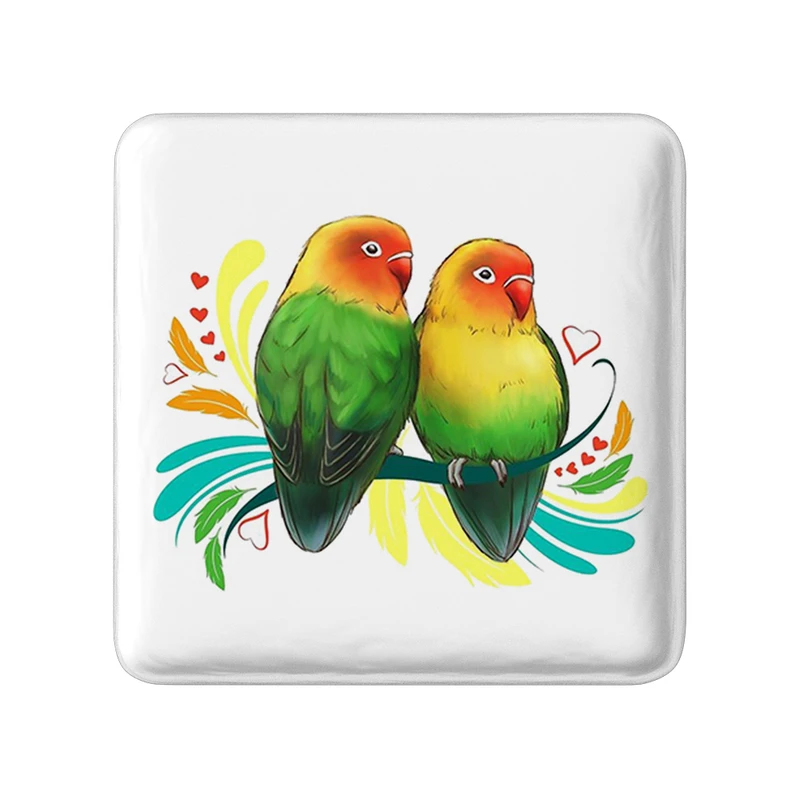 مگنت خندالو طرح پرندگان زینتی مدل مربعی کد 30500