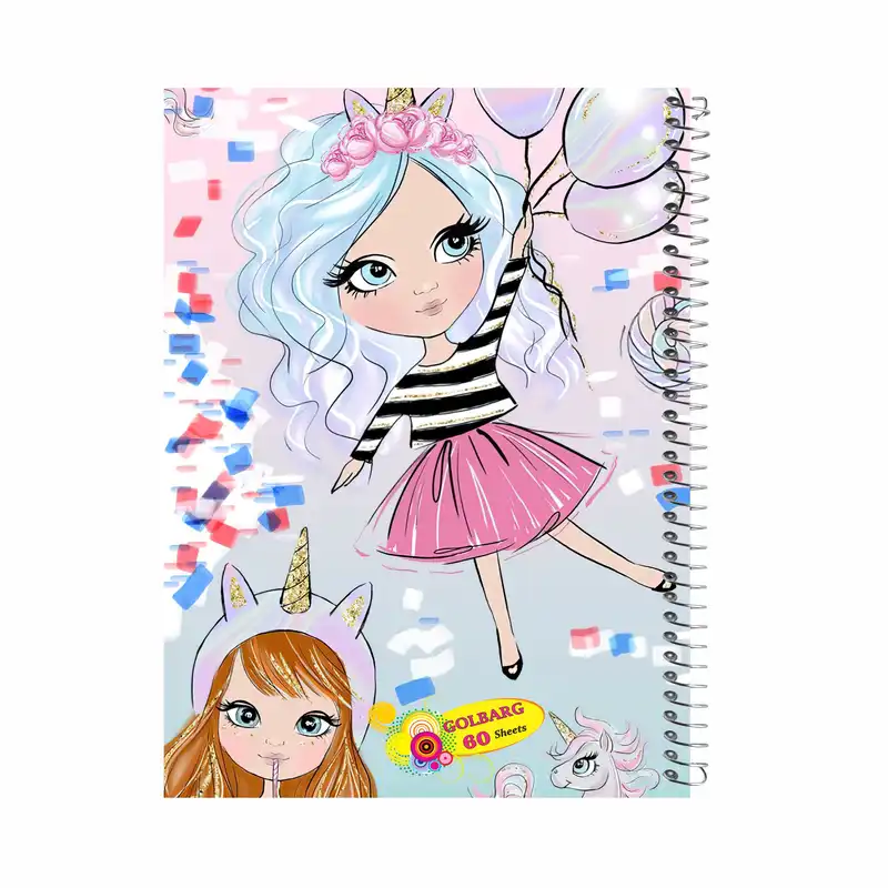 دفتر مشق 60 برگ گلبرگ طرح دخترانه کد 60421