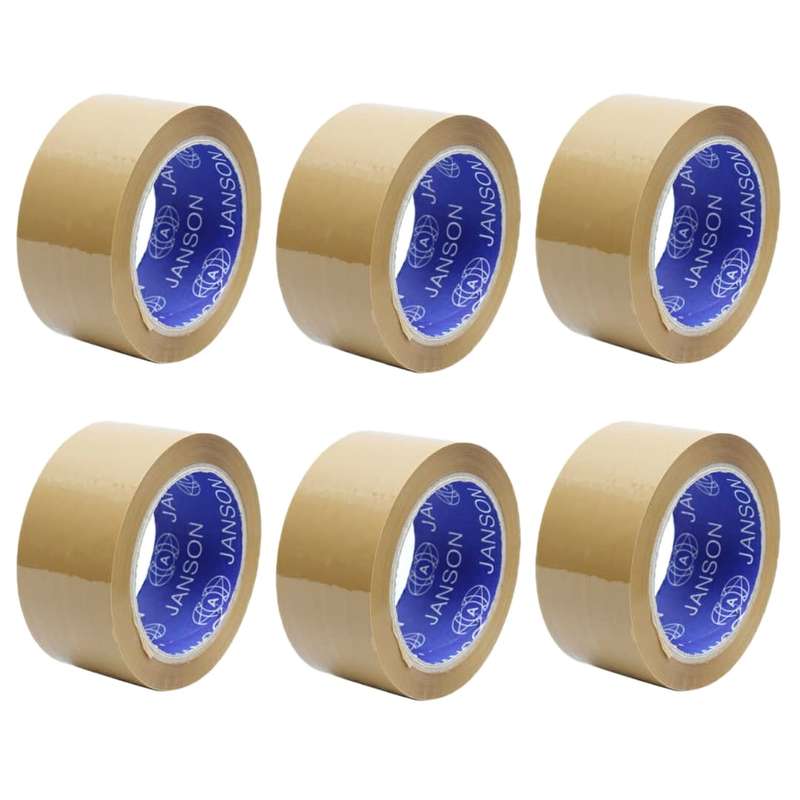 چسب پهن قهوه ای جانسون مدل 90 یارد کد 5J6 عرض 5 سانتیمتر بسته 6 عددی چسب پهن قهوه ای جانسون مدل 90 یارد کد 5J6 عرض 5 سانتیمتر بسته 6 عددی