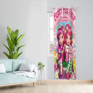 پرده مدل دختر توت فرنگی مخمل پانچی کد 4501 سایز 140x280 سانتی متر