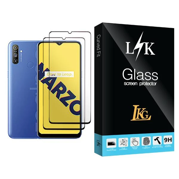 محافظ صفحه نمایش ال کا جی مدل LK Glass MIX002 مناسب برای گوشی موبایل ریلمی Narzo 10A بسته دو عددی