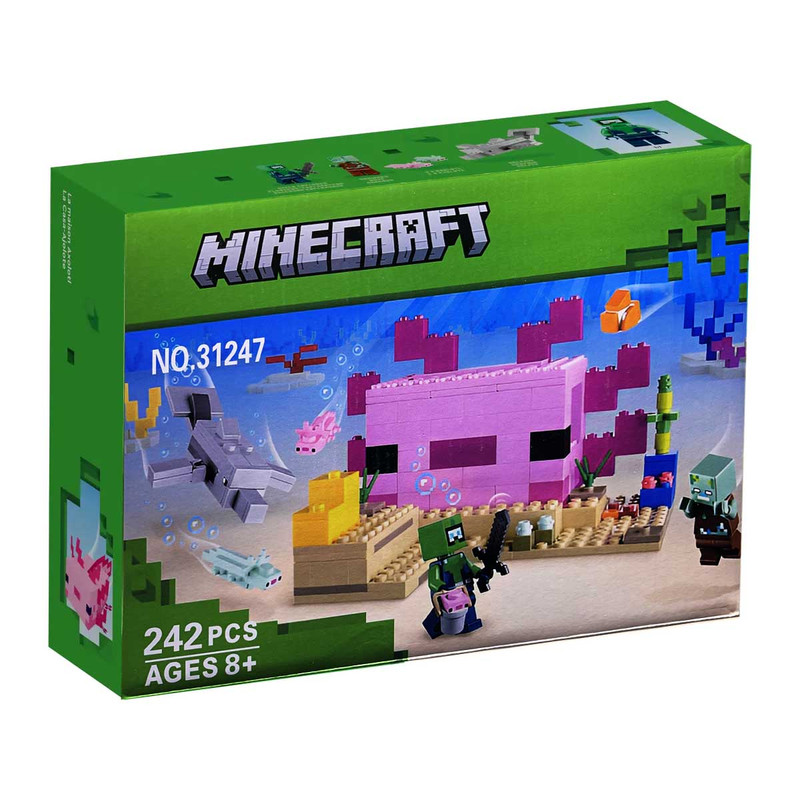 ساختنی 242 تکه طرح ماینکرافت مدل Axolotl House کد 31247