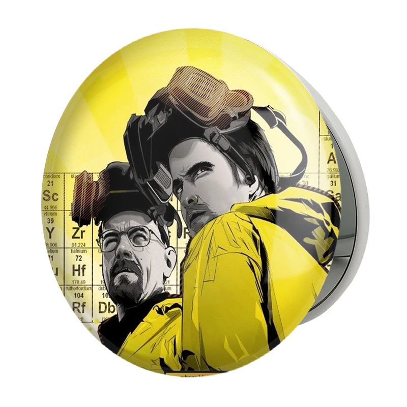 آینه جیبی خندالو طرح والتر وایت و جسی پینکمن سریال بریکینگ بد Breaking Bad مدل تاشو کد 13286 