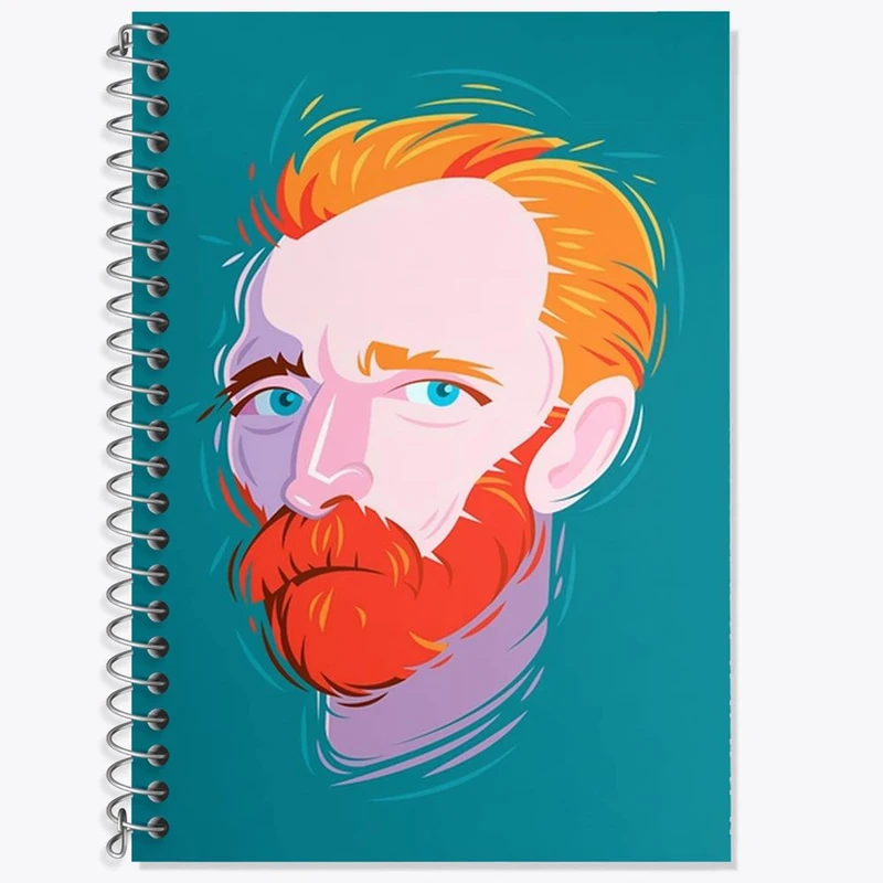 دفتر زبان 50 برگ خندالو مدل دو خط طرح ونسان ونگوگ کد 25455