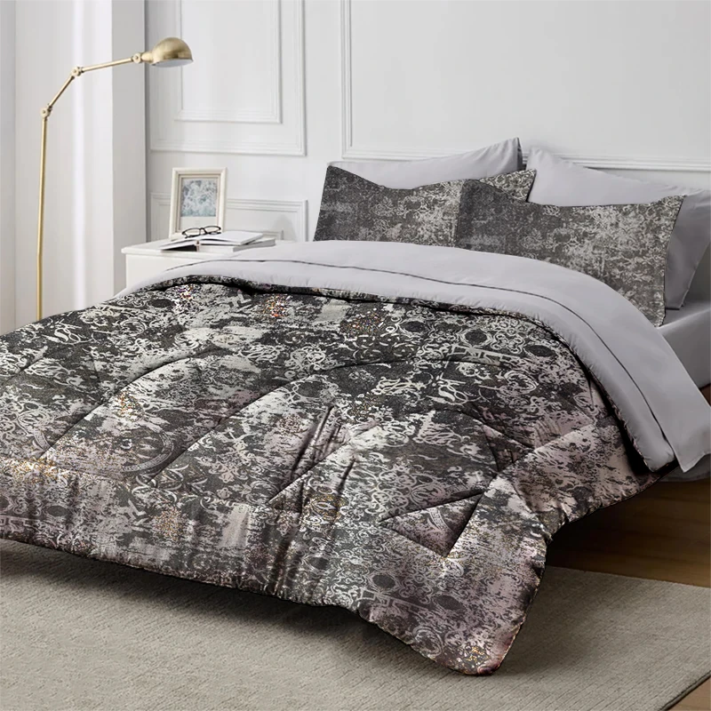 سرویس روتختی نوپه هوم مدل مخمل شانل طلاکوب مدرن DDBK دو نفره 8 تکه