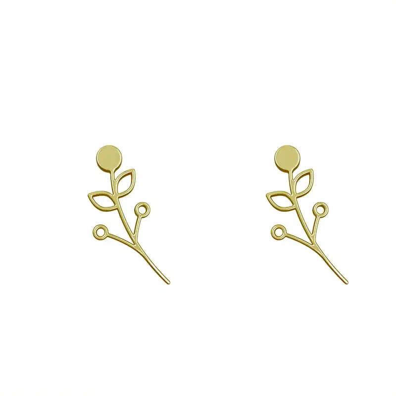 گوشواره طلا 18 عیار زنانه مدوپد مدل برگ کد GA1-15962