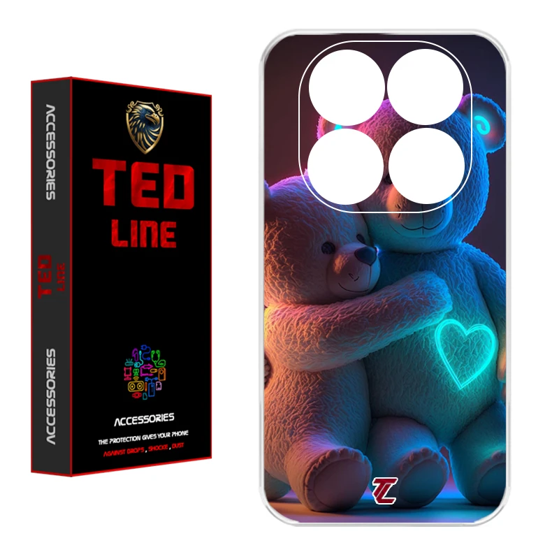 کاور تد لاین طرح خرس عاشق کد 1112 مناسب برای گوشی موبایل شیائومی Redmi Note 14 Pro Plus 5G