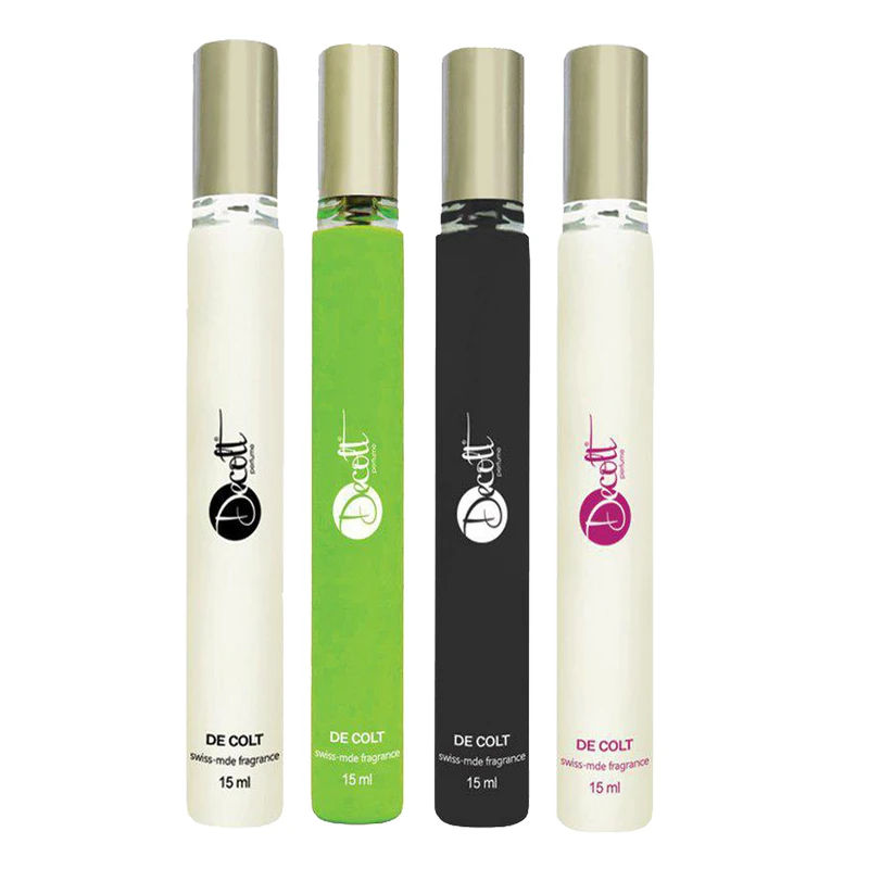 عطر جیبی مردانه و زنانه دکلت مدل 73 حجم 15 میلی لیتر مجموعه 4 عددی