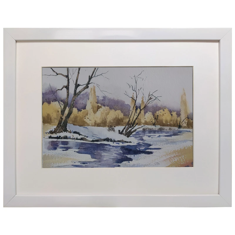 تابلو نقاشی آبرنگ طرح رودخانه یخی کد 75