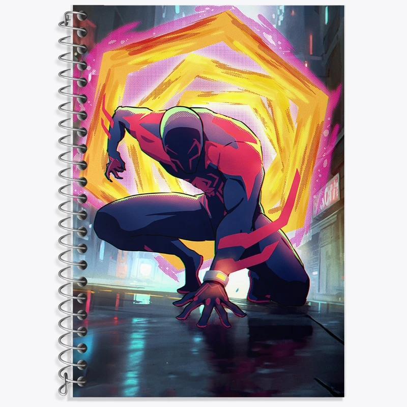 دفتر زبان 50 برگ خندالو مدل سه خط طرح مرد عنکبوتی (Spider Man) کد F1157