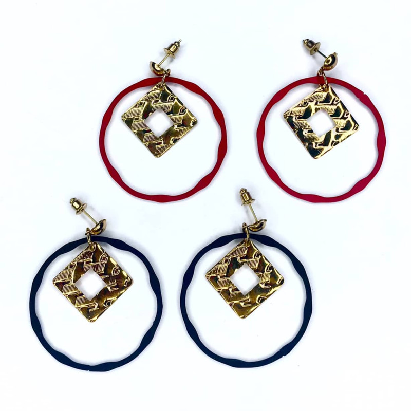 گوشواره زنانه مدل mlticlr2 بسته 2 عددی