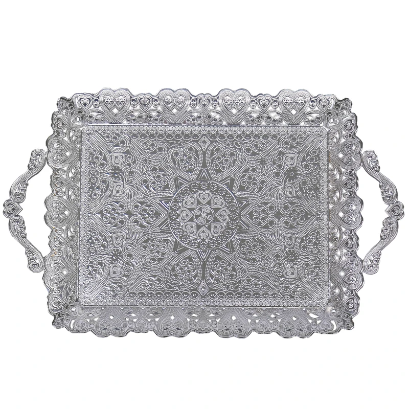 سینی دسته دار مدل مروارید مجلسی سایز 25×40 سانتی متر