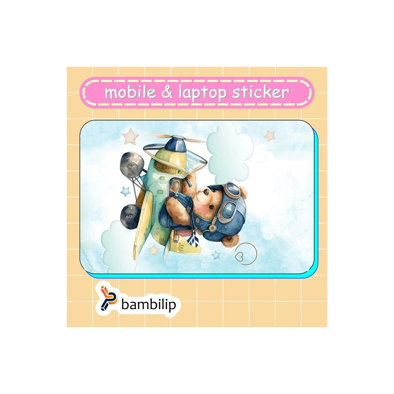 استیکر بامبیلیپ مدل کارت عابر طرح خرس خلبان کد 8067291
