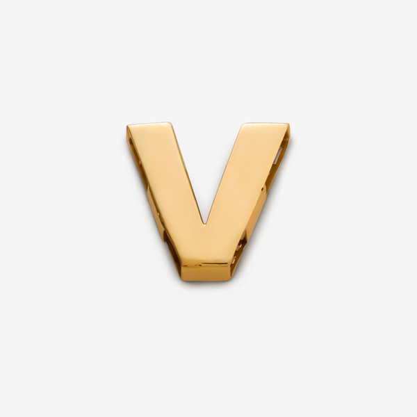 آویز گردنبند طلا 18 عیار زنانه گلدم طرح حرف V کد pe144006
