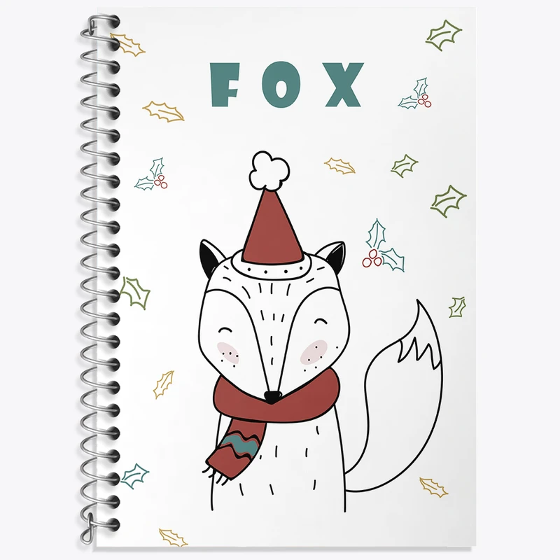 دفتر زبان 50 برگ خندالو مدل دو خط طرح روباه کیوت کد N2522