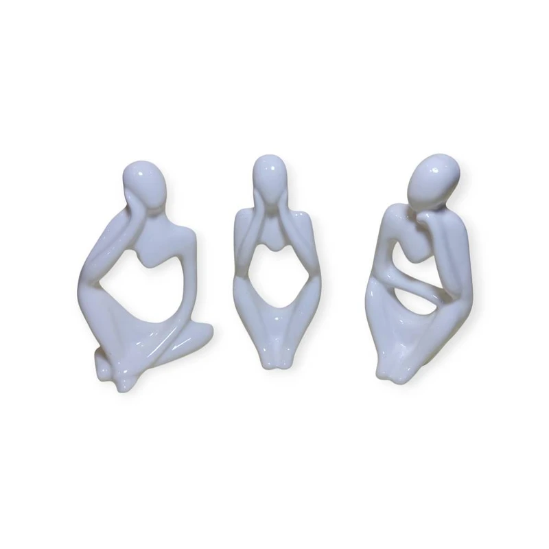 مجسمه سرامیکی مدل تندیس تفکر بسته 3 عددی