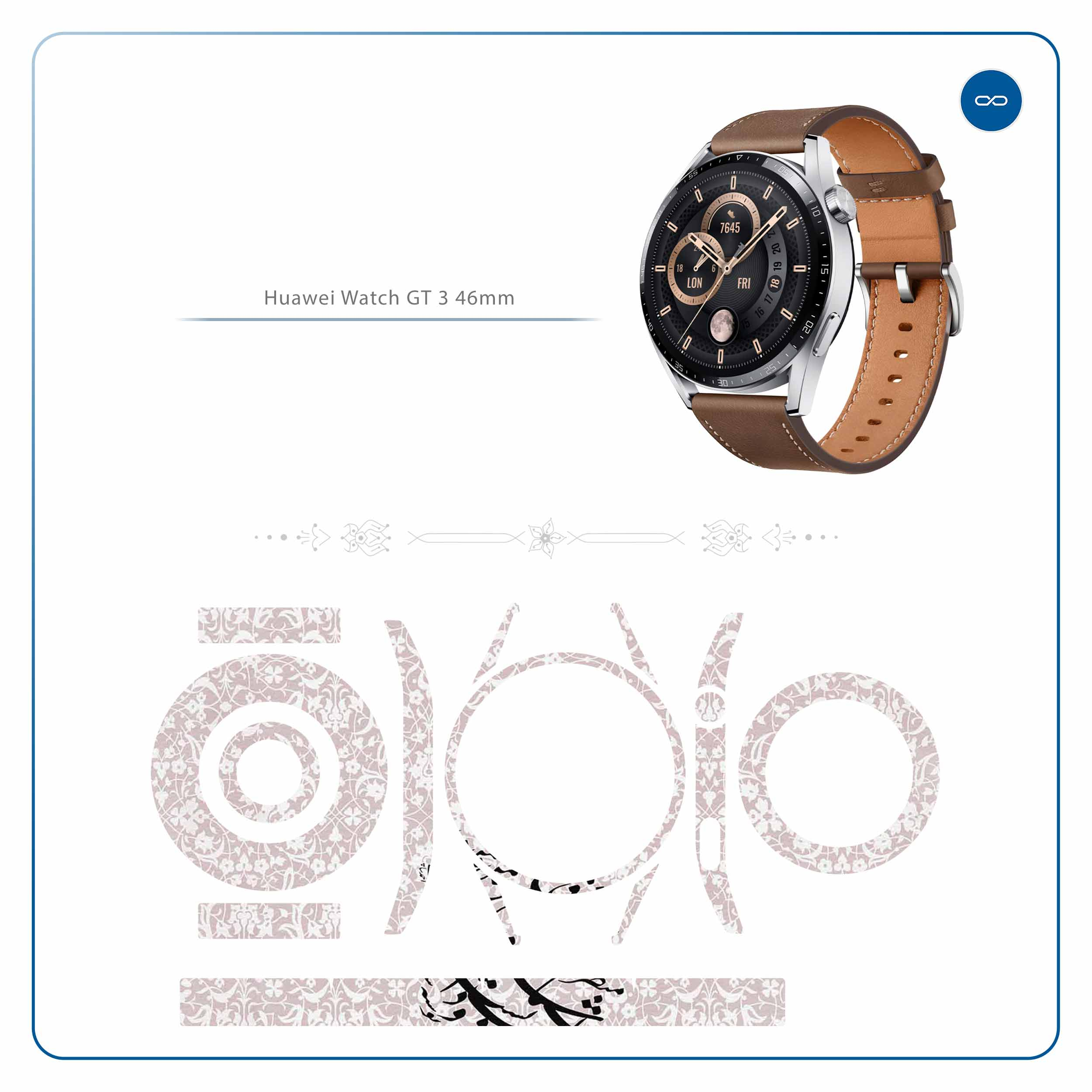 برچسب ماهوت طرح Nastaliq-2 مناسب برای ساعت هوشمند هوآوی Watch GT 3 46mm