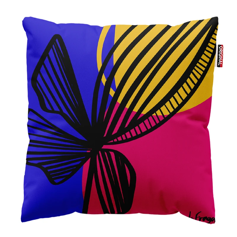 کوسن پاد آفرین مدل مینیمال طرح گل و برگ کد PK402388 سایز 40*40 سانتی متر