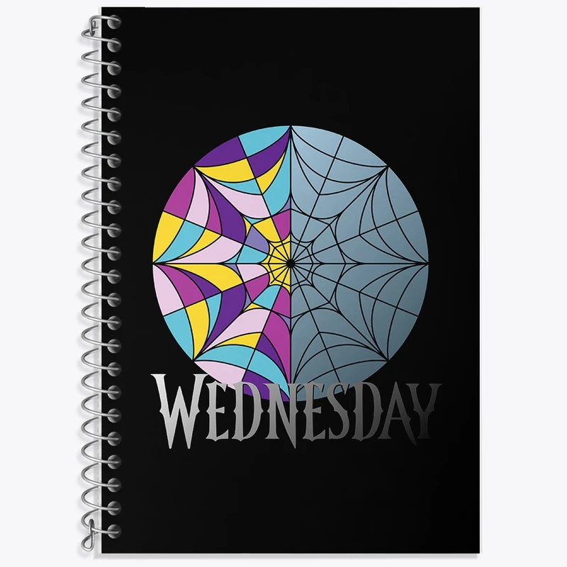 دفتر زبان 50 برگ خندالو مدل دو خط طرح ونزدی (Wednesday) کد F2738