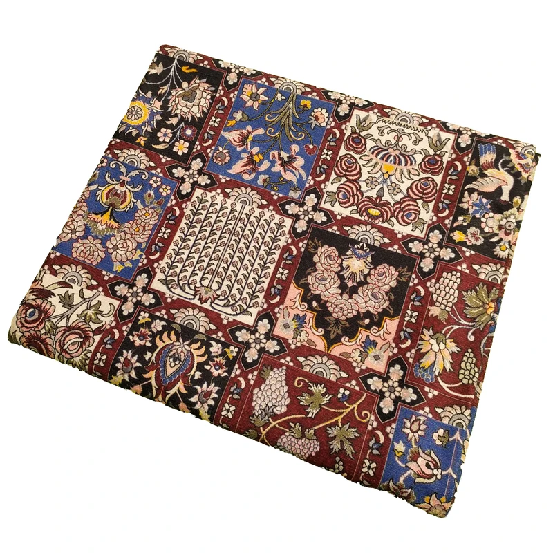 روفرشی پانیذ پود مدل خشتی زمینه زرشکی