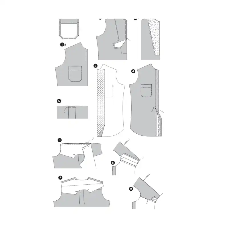 الگو خیاطی مانتو و شومیز زنانه بوردا استایل کد 6908 سایز 34 تا 46 متد مولر