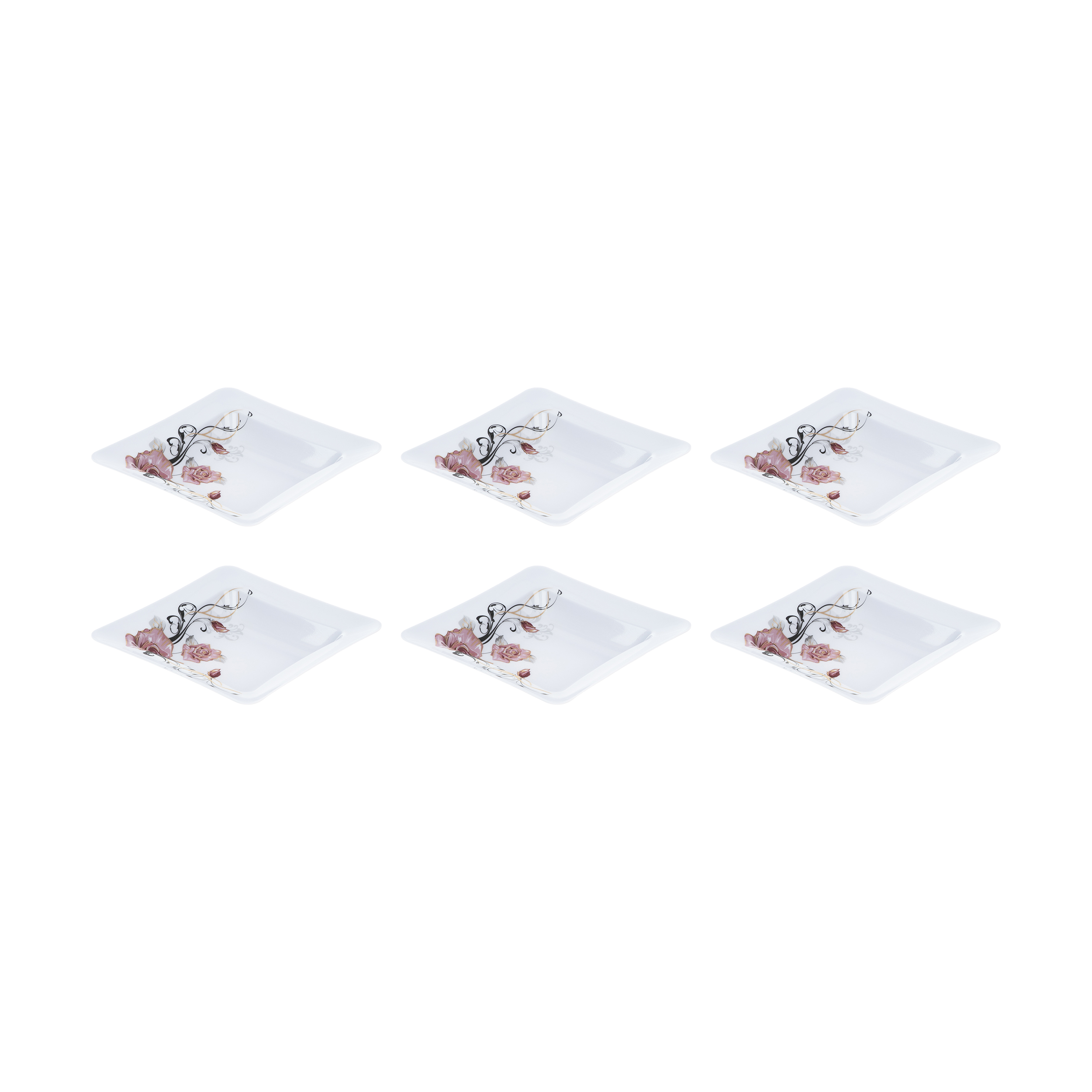 بشقاب بانو یزد طرح رز کد 2420 بسته 6 عددی