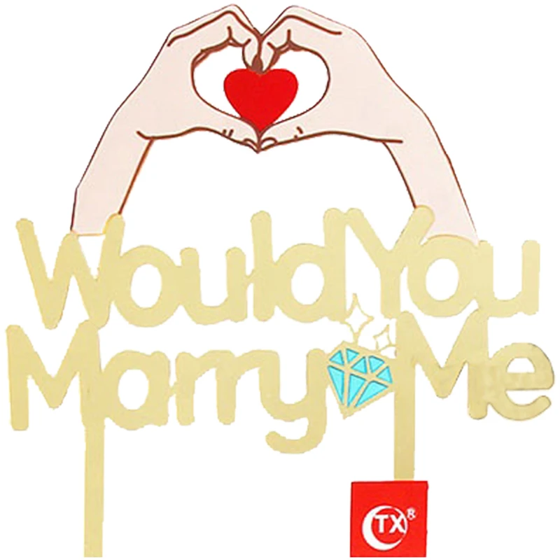 تاپر کیک تی ایکس مدل Would You Marry Me طرح با من ازدواج میکنی کد 01