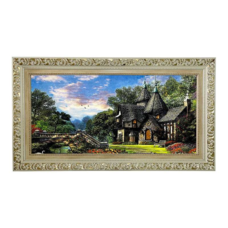 تابلو فرش ماشینی طرح دستبافت مدل عمارت کد 7693