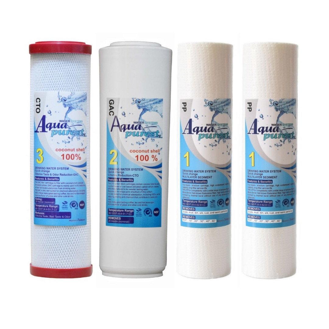 فیلتر دستگاه تصفیه آب آکوا پیورست مدل RO 7084 NEW PAC مجموعه 6 عددی به همراه فیلتر تصفیه آب مدل ممبران