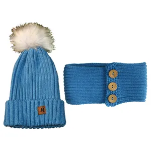 ست کلاه و شال گردن بافتنی بچگانه مدل B101