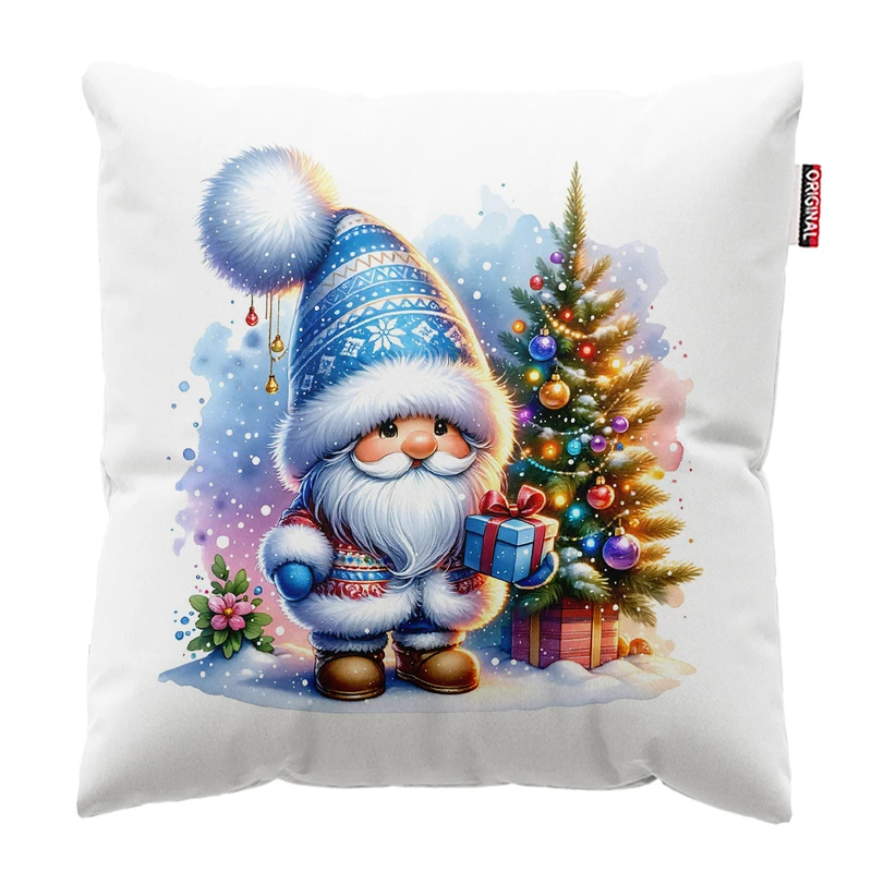 کوسن پاد آفرین مدل کریسمس طرح بابانوئل کاج گوزن آدم برفی کد PK402667 سایز 40*40 سانتی متر