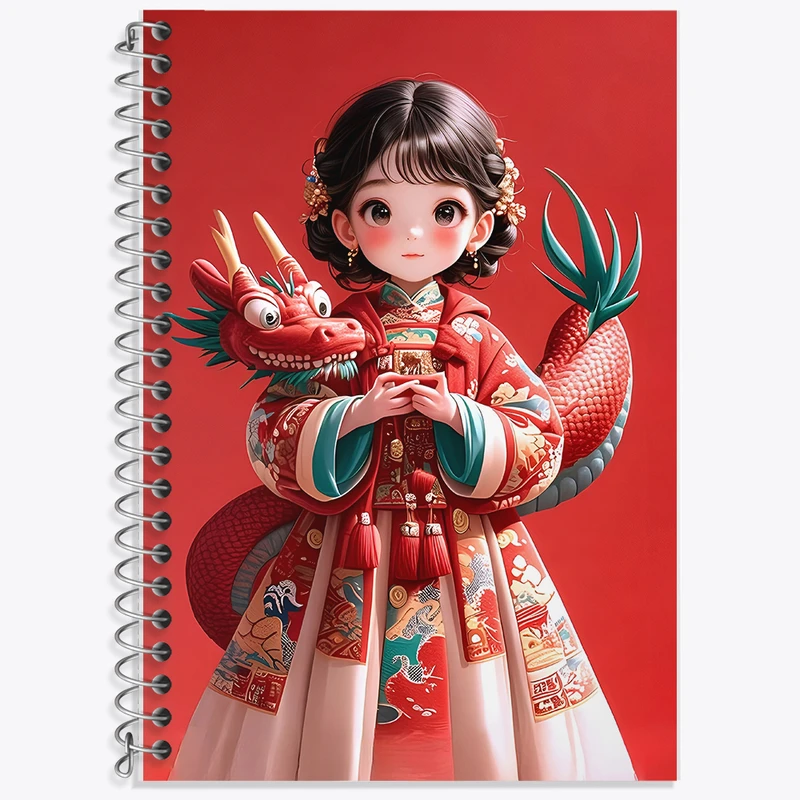 دفتر لغت 50 برگ خندالو طرح دختر و اژدها کد F6574