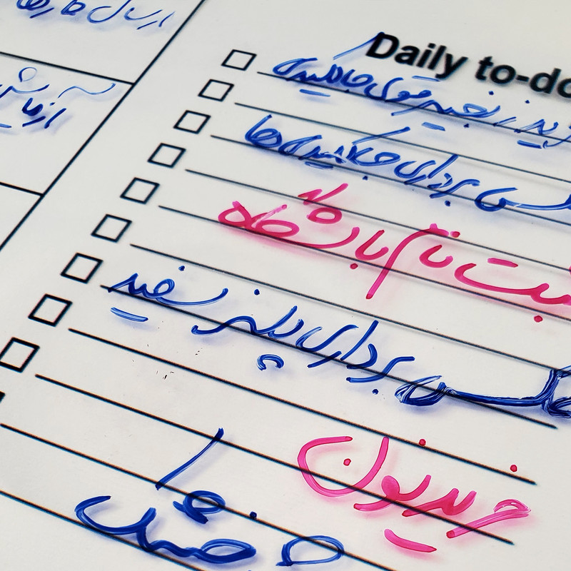 تخته وایت برد مدل پلنر هفتگی سایز 30x20 سانتی متر به همراه ماژیک