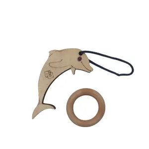 بازی فکری مدل دلفین و حلقه چوبی کد FH-01