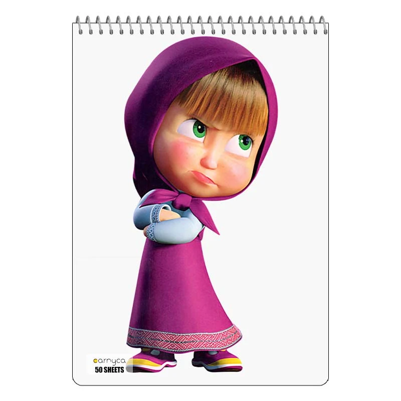 دفتر نقاشی 50 برگ سیمی کارنیکا طرح ماشا و خرس Masha and the Bear کد 57470