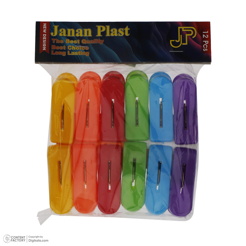 گیره لباس  مدل 501 بسته 12 عددی