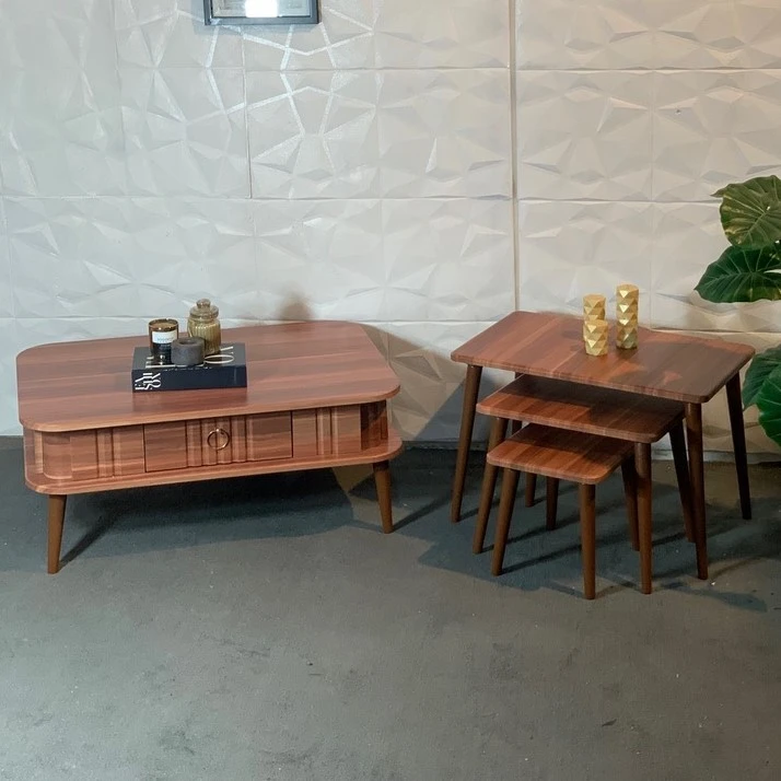 میز پذیرایی مستطیل مدل مینیمال کد 26 مجموعه 4 عددی