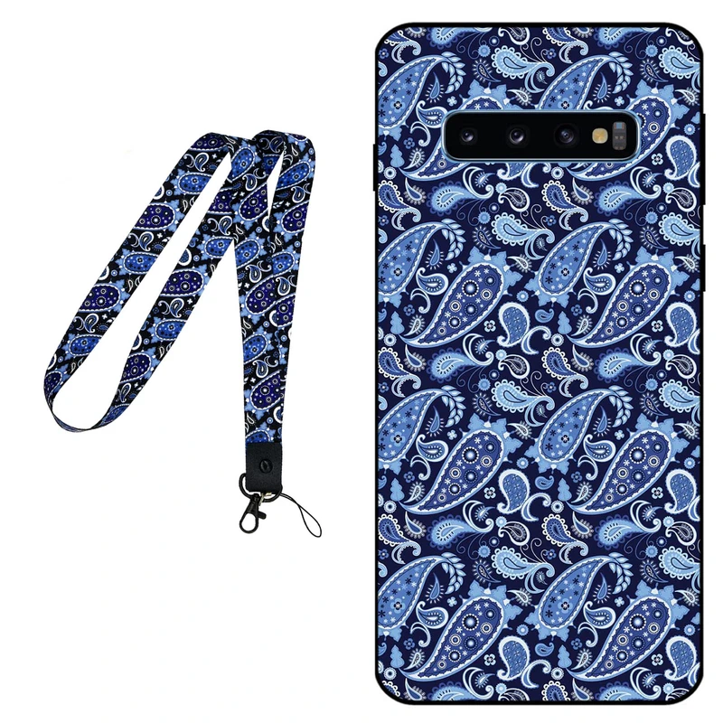 کاور مگافون طرح بته جقه مدل 0026 مناسب برای گوشی موبایل سامسونگ Galaxy S10 Plus به همراه بند گردنی