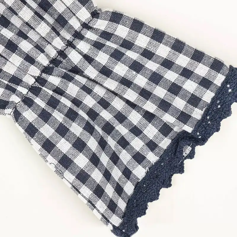 پیراهن دخترانه هیژا مد مدل 115 چهارخانه رنگ آبی