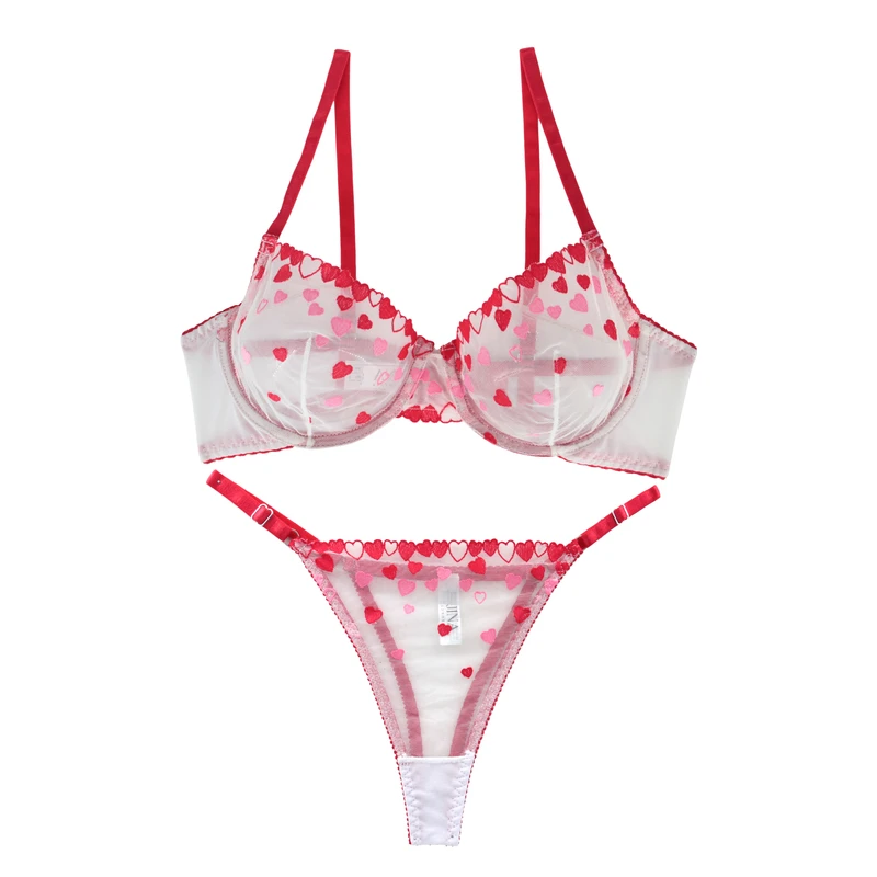 ست سوتین و شورت زنانه ژینا  مدل توری فنر کد 1148WR