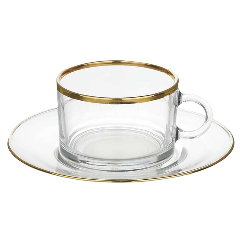 ست فنجان و نعلبکی 2 پارچه پاشاباغچه مدل SIDE-Gold کد 371