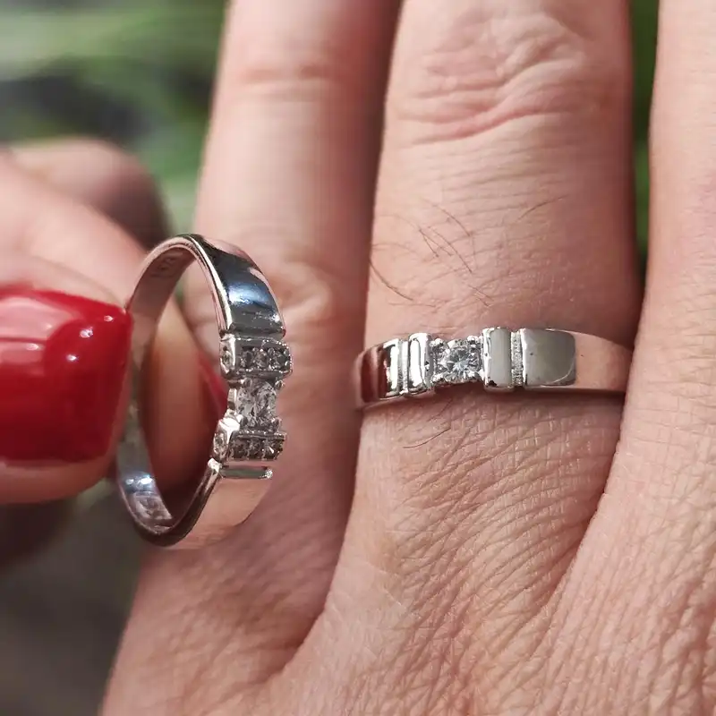 ست انگشتر نقره زنانه و مردانه مدل RS2053