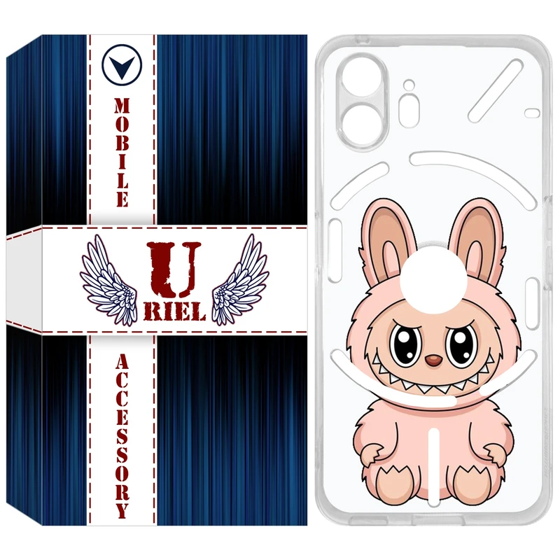 کاور یوریل مدل Clear کد 138 طرح لبوبو Labubu مناسب برای گوشی موبایل ناتینگ فون Nothing Phone 2