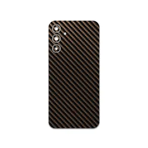 MAHOOT Glossy-Brown-Fiber Cover Sticker for Samsung Galaxy A15
