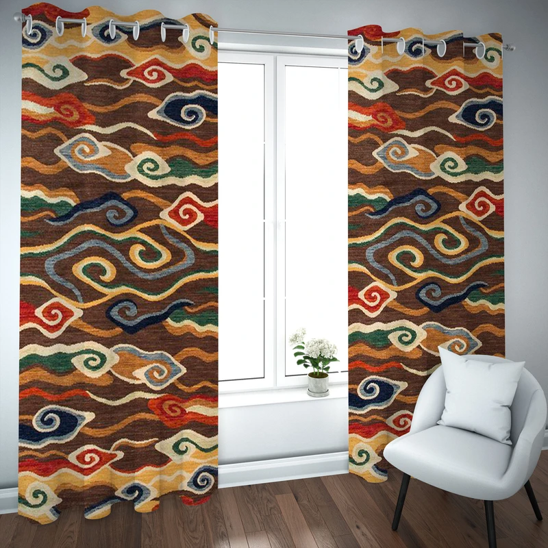 پرده راسای مدل چاپی مخمل سایز 280×140 سانتی متر 