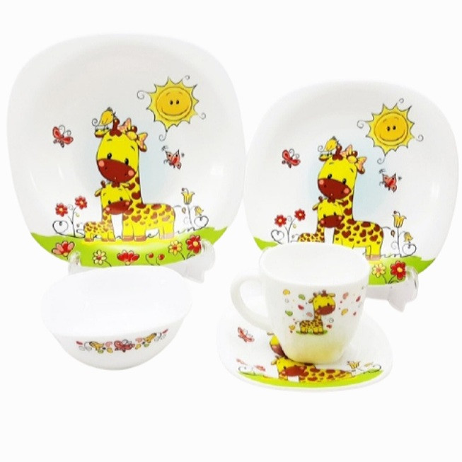 سرویس غذاخوری 5 تکه کودک پارس اپال مدل زرافه کد 460
