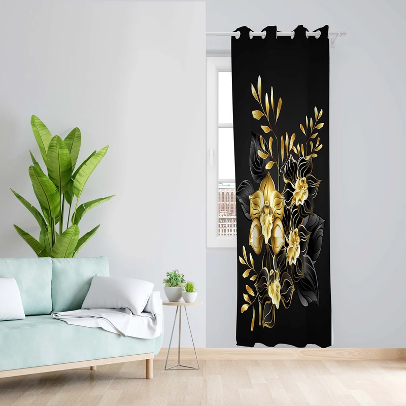 پرده طرح گل مدل مخمل پانچی کد 5107 z سایز 140x200 سانتی متر