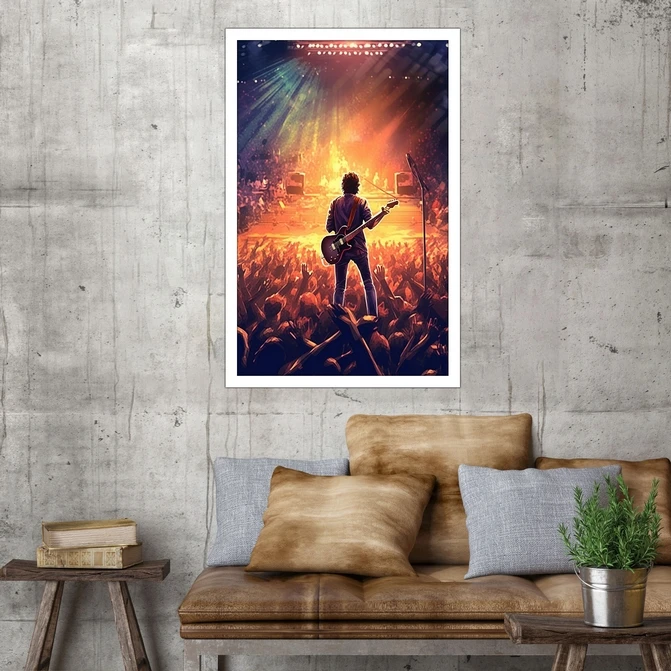 تابلو نوری بکلیت طرح آلات موسیقی و نوازندگی گیتار  مدل W-MID-17766